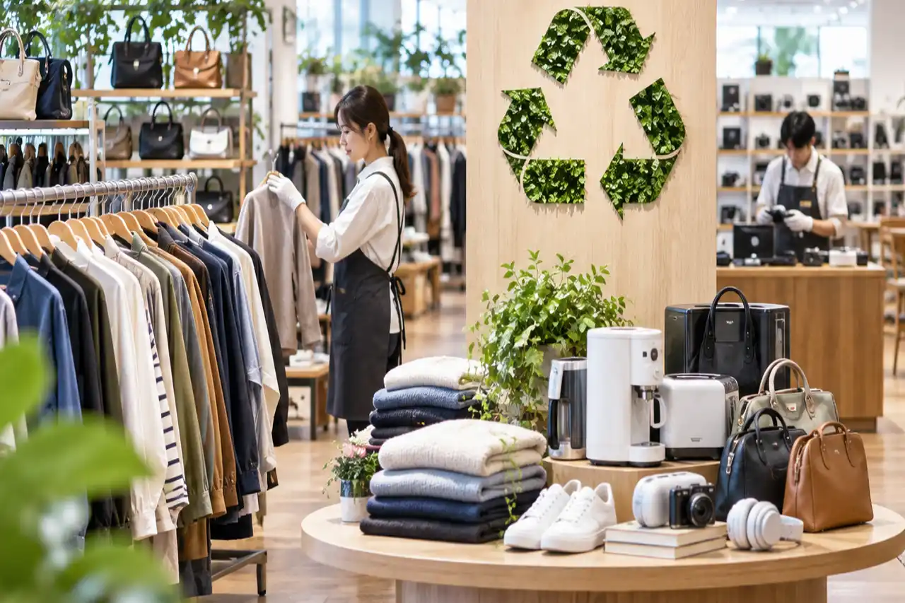衣類や家具を扱うリユース店舗の概念画像